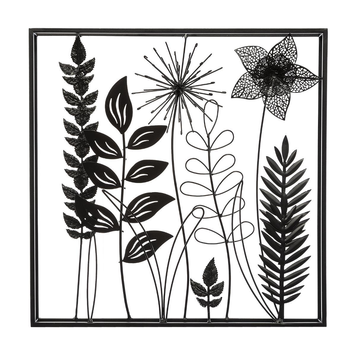 DECO MURALE METAL FEUILLE 40X40CM