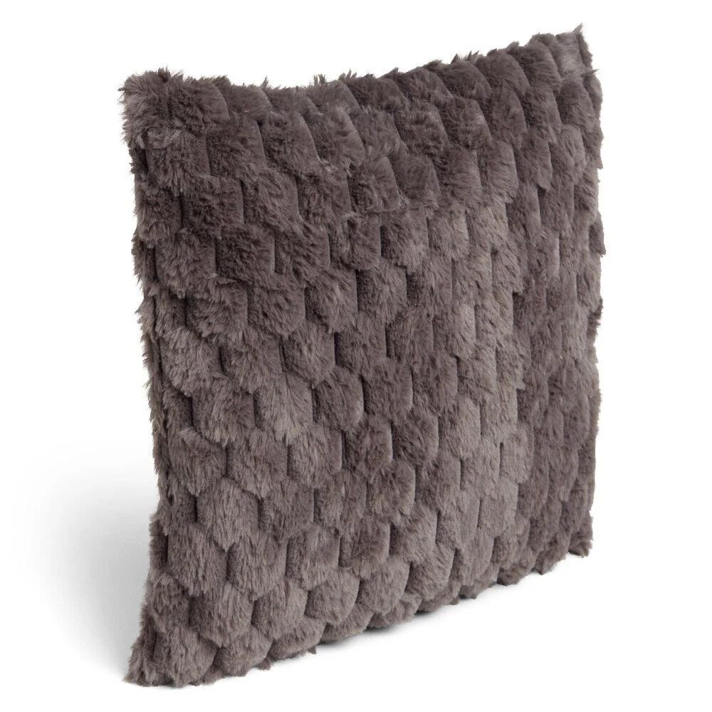 Coussin carré toucher peluche 40x40cm - 4 modèles