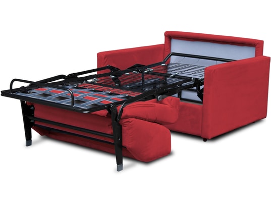 CITY - Fauteuil convertible Aosta microfibre rouge couchage 75x195 cm