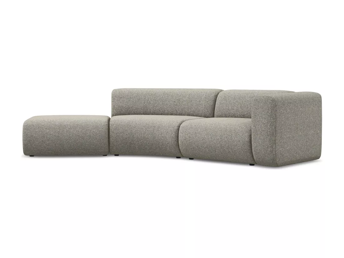 Canapé modulable 4 places gauche en tissu texturé - beige foncé - EKAHI