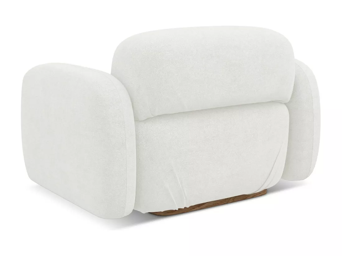 Fauteuil en tissu bouclette - blanc - AILANI