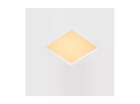 Collerette Downlight Intégration Plâtre/Pladur Carrée pour Ampoule LED GU10/GU5.3 Coupe 123x123 mm Blanc