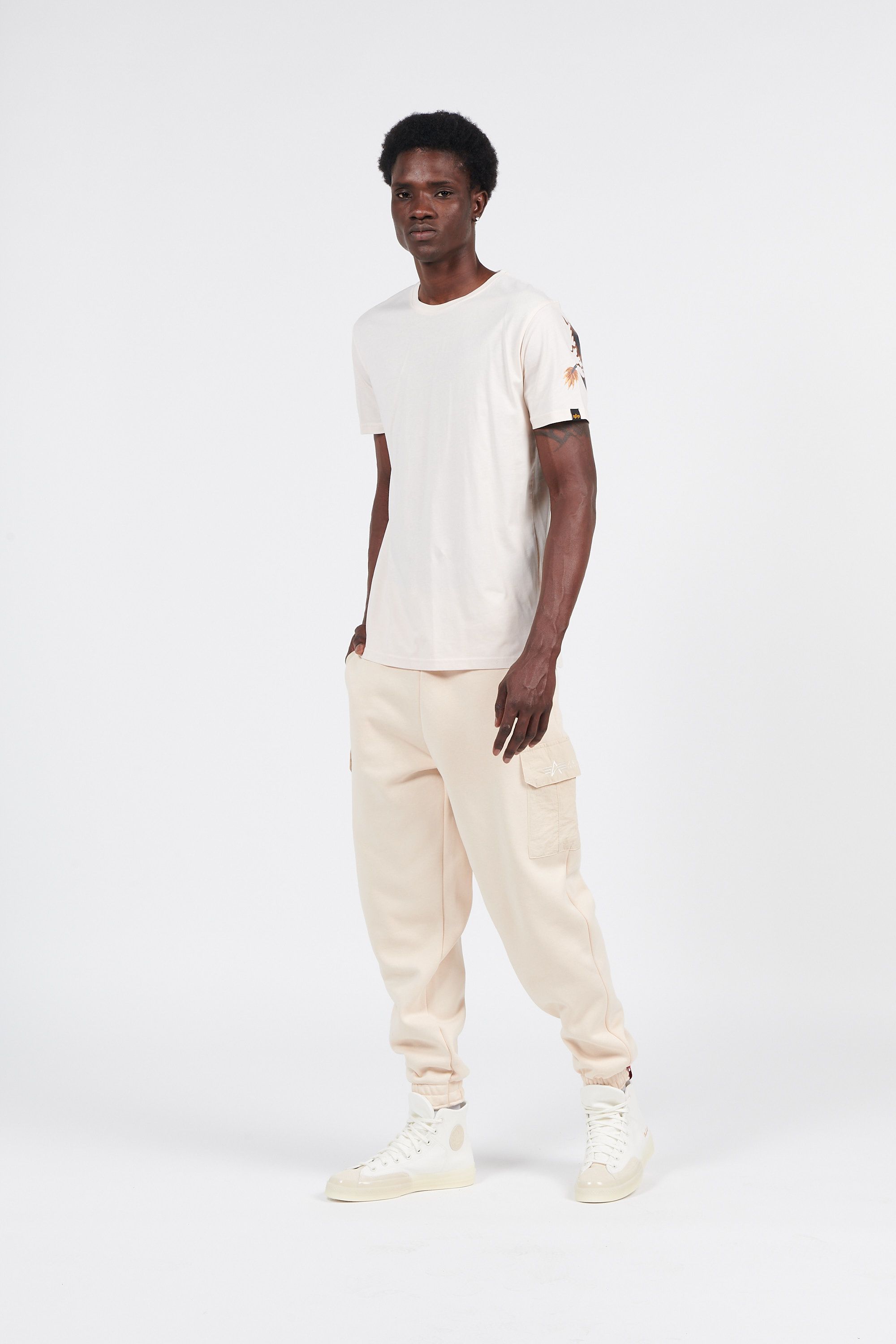ALPHA INDUSTRIES Jogging Sweat Nylon Cargo Blanc