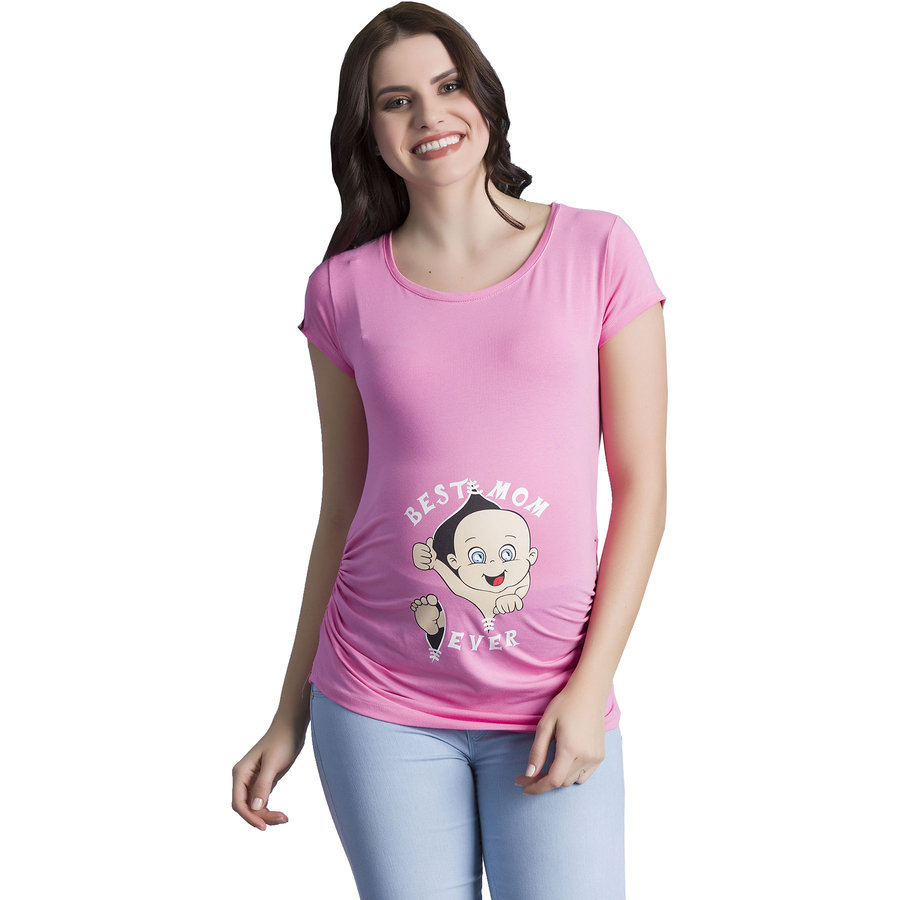 M.M.C. Umstandsshirt Best Mom Ever mit Motiv Rosa