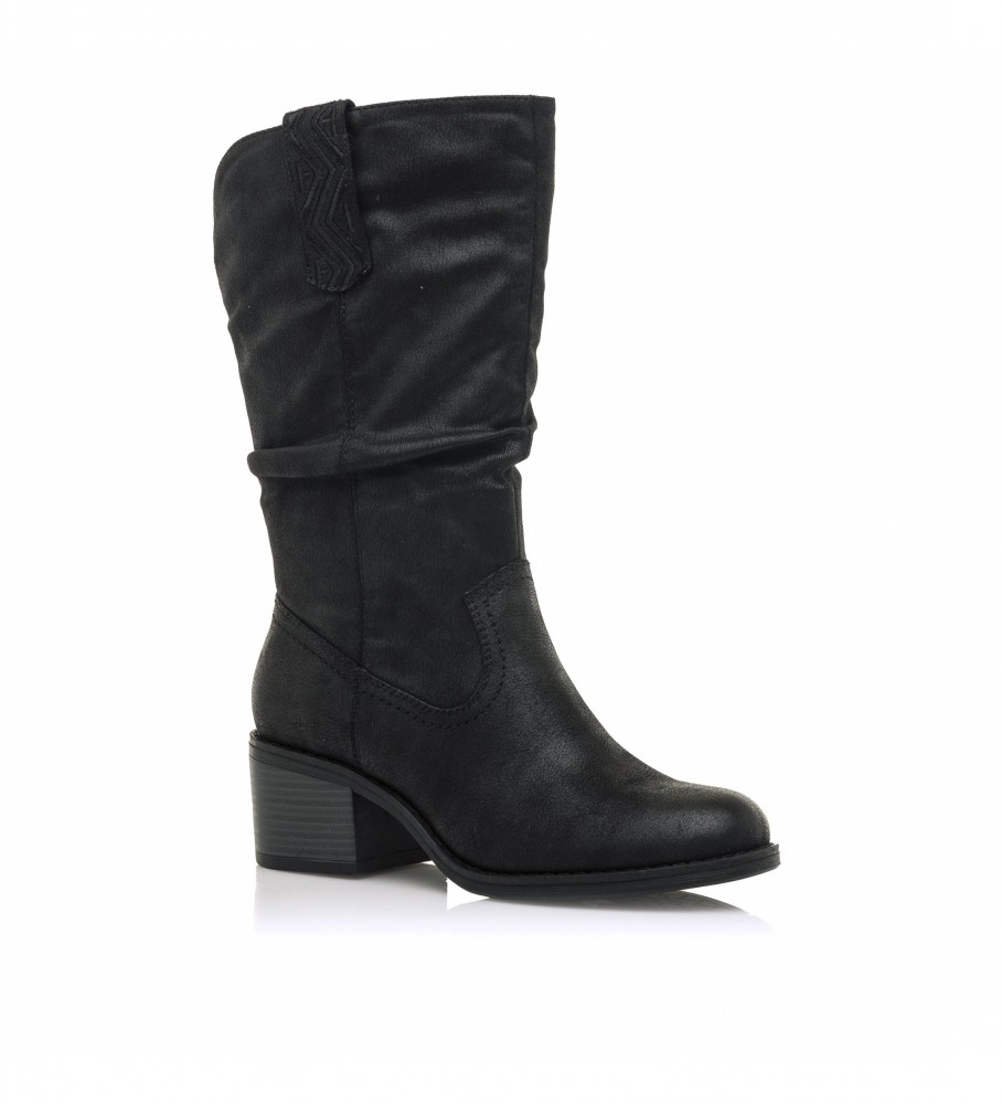 Botas Mustang pretas estilo cowboy