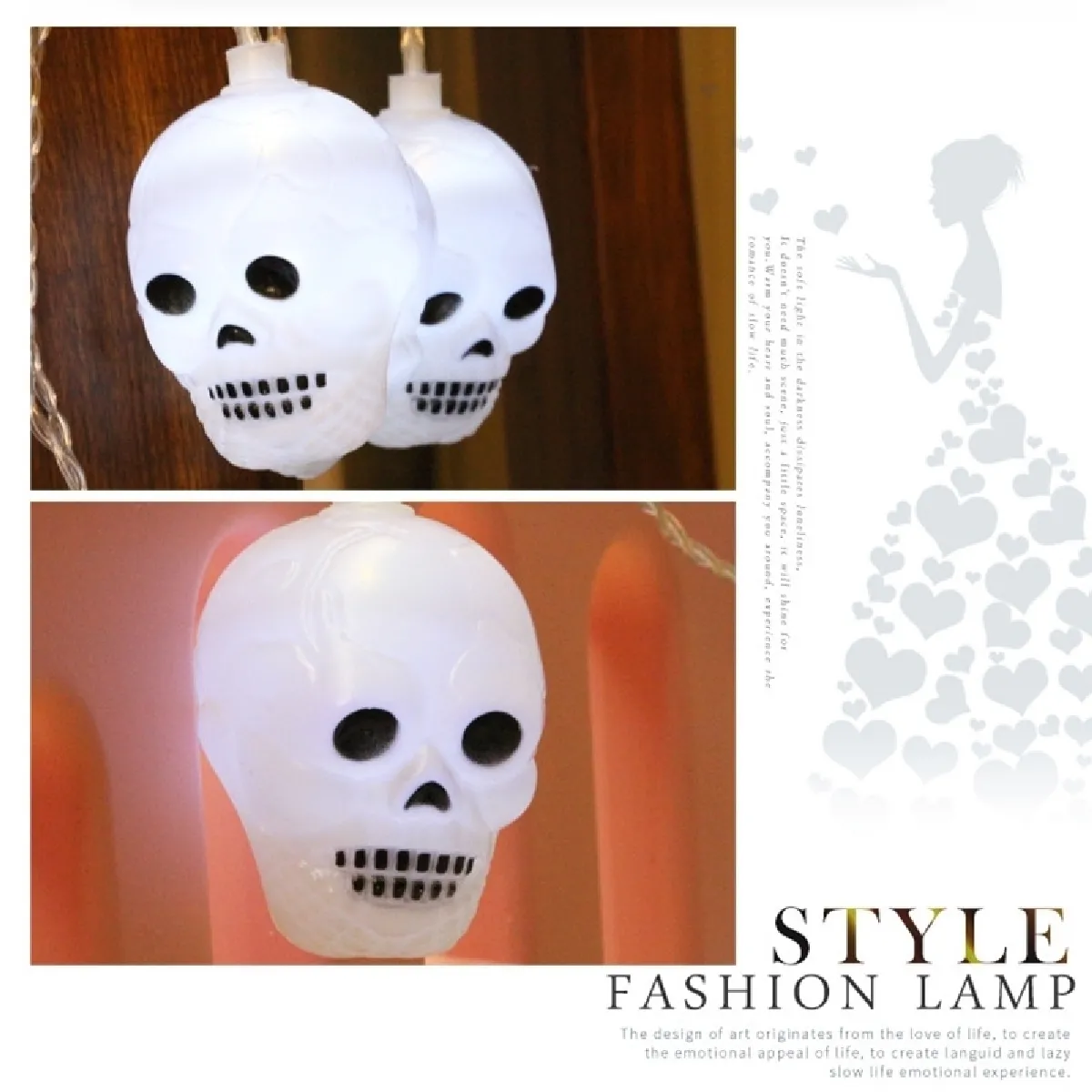 Wewoo Guirlande LED Halloween Tête de Mort