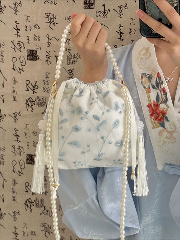 Felicity - Crossbodytas met geborduurde bloemen en imitatieparels