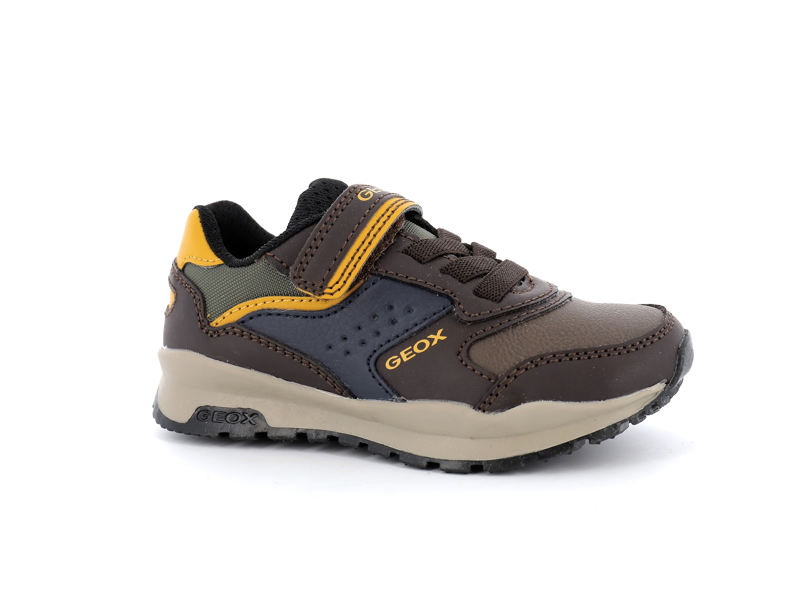 Geox-J PAVEL-J1615A Matières combinées Marron-Orange