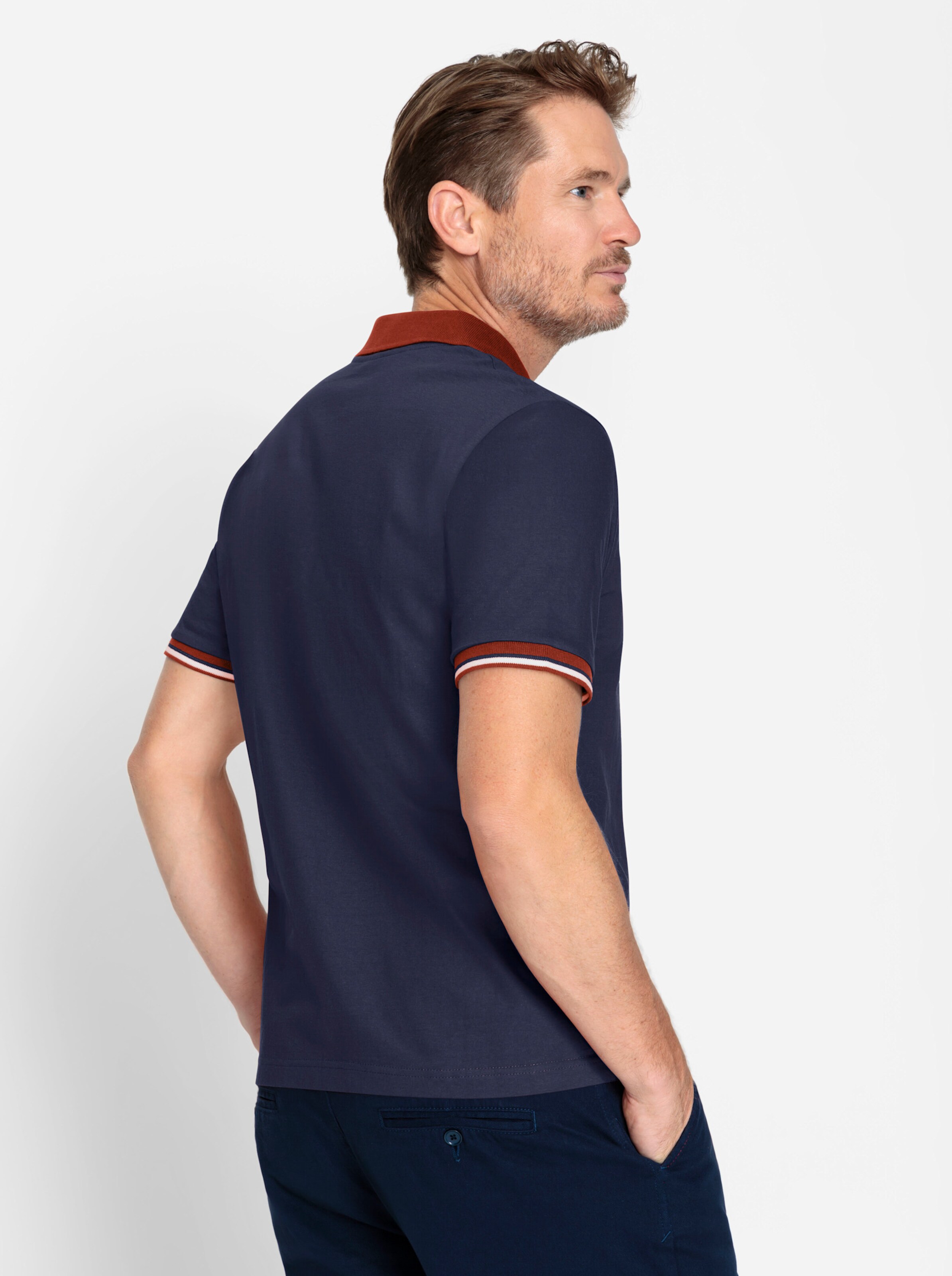 Catamaran Kurzarm-Poloshirt in marine