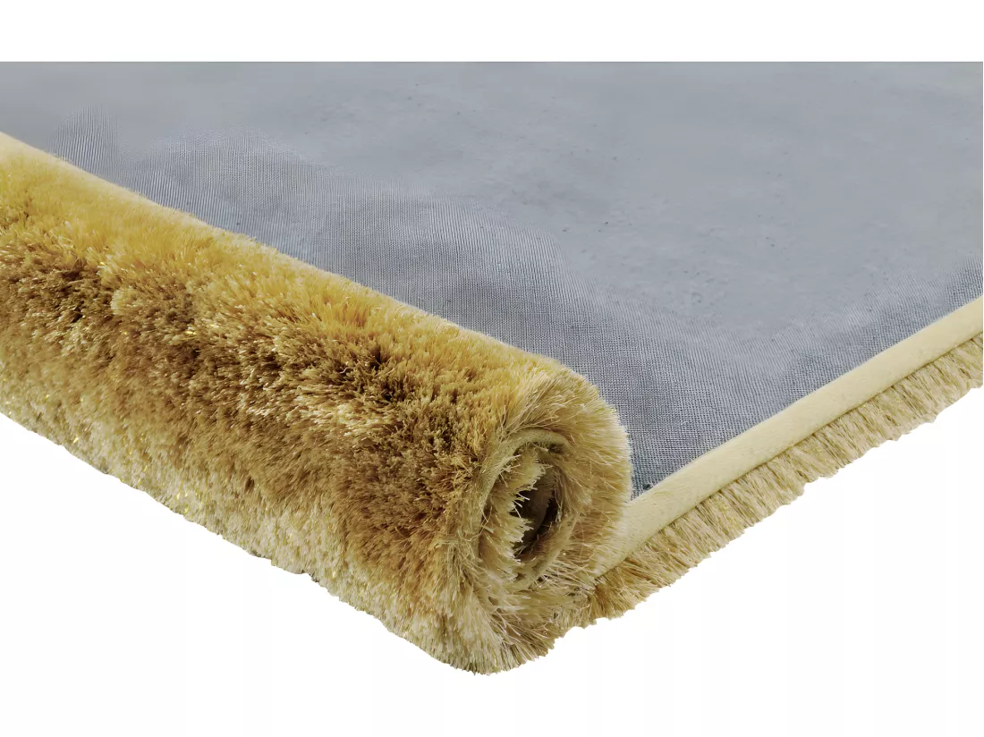 Tapis shaggy à poils longs -160 x 230 cm - Doré - GLITTER