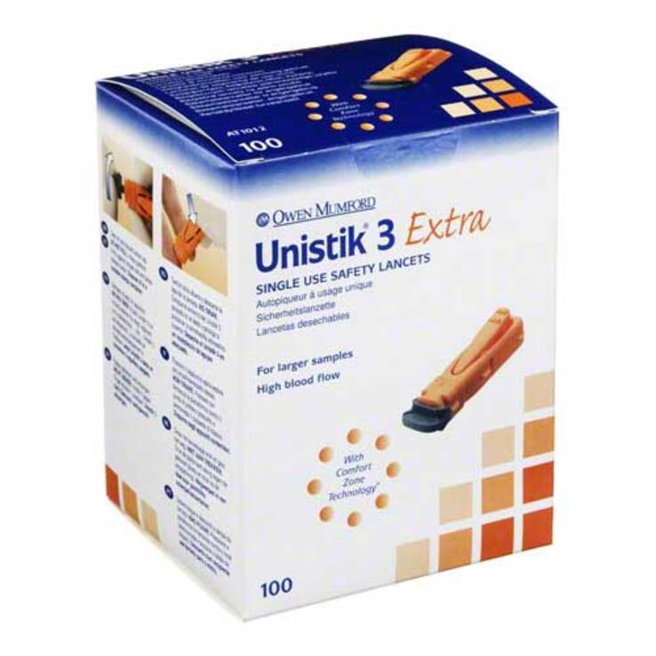 Unistik 3 Extra EinDr. Tiefe 2,0mm Stechhilfe, 100 St