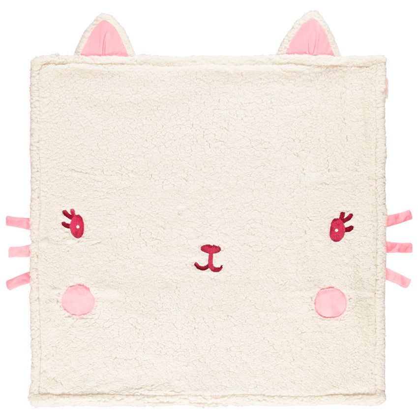Couverture en sherpa Elena le chat - Ecru
