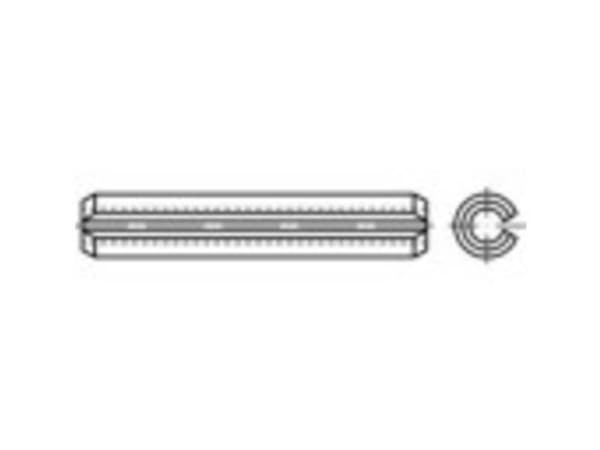 TOOLCRAFT Rørstifter (Ø x L) 10 mm x 50 mm Fjederstål 100 stk