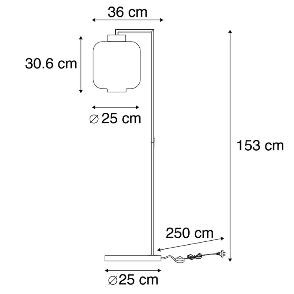 Qazqa vloerlampen qara beige e27