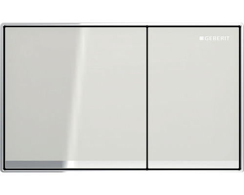GEBERIT Omega 60 bedieningsplaat, zandgrijs glanzende plaat / zandgrijs glanzende knop / chromen sierlijst 115.081.JL.1