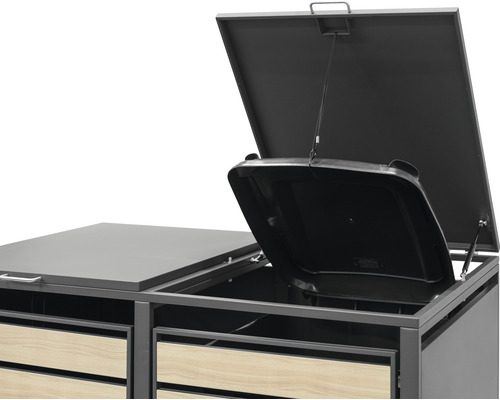 WESTMANN bakkenopbergbox inclusief gasveren en dekseldempers, 132 x 80 x 116 cm, antraciet