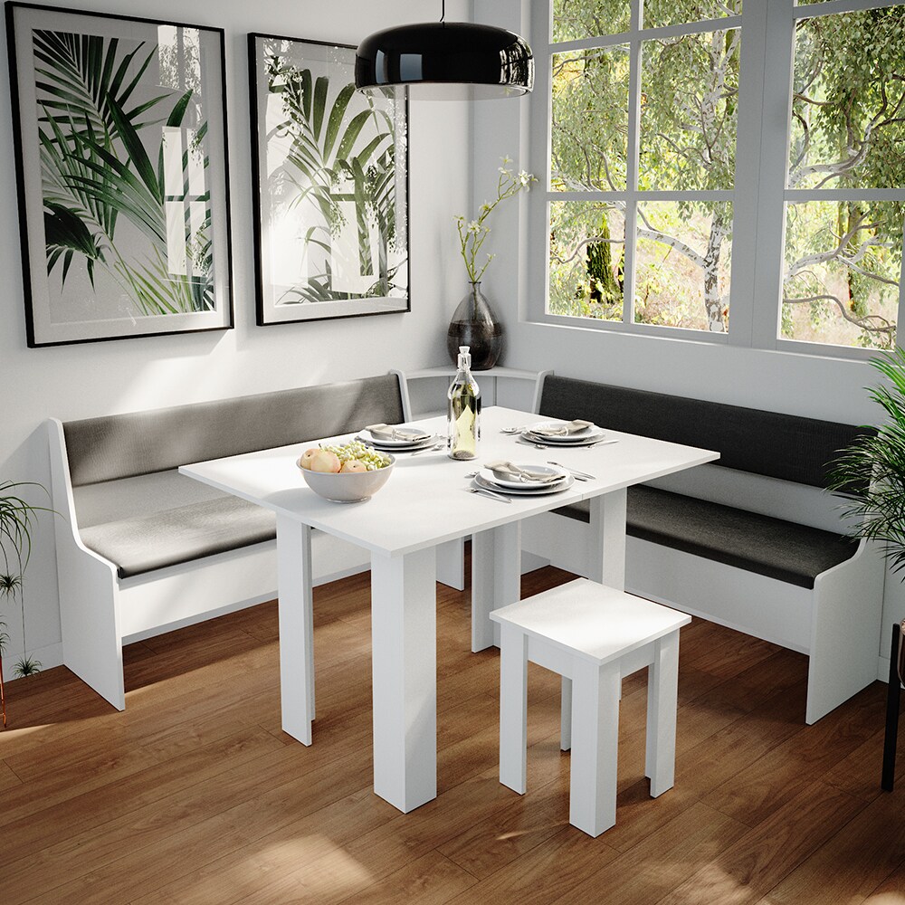 Vicco Eckbankgruppe Roman Weiß 180x180cm Esszimmergruppe Eckbank Sitzgruppe