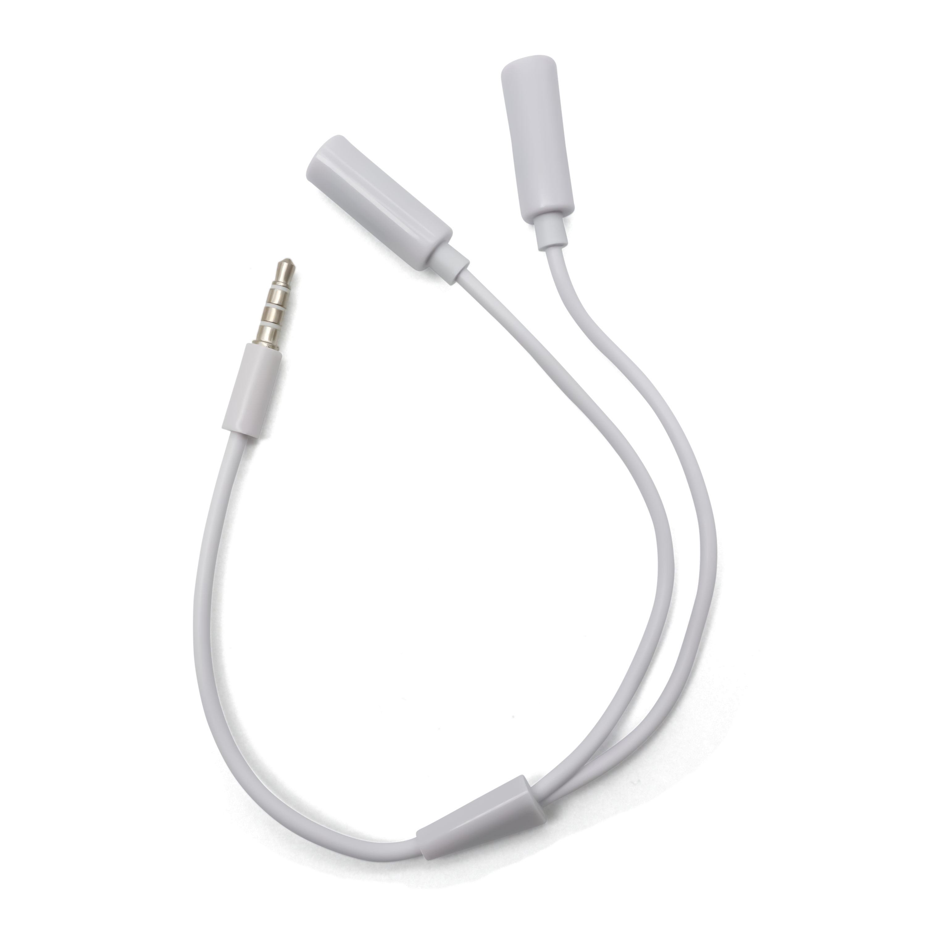 (28cm) Y-Splitter 2 x Stereo Aux 3.5mm Kupplung Verlängerungskabel -  Weiss