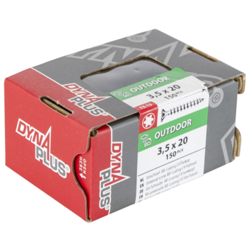 Dynaplus Schroef universeel platkop AR-coating TX-15 3.5x20 150 stuks