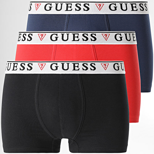 Lot De 3 Boxers U97G01 Noir Rouge Bleu Marine