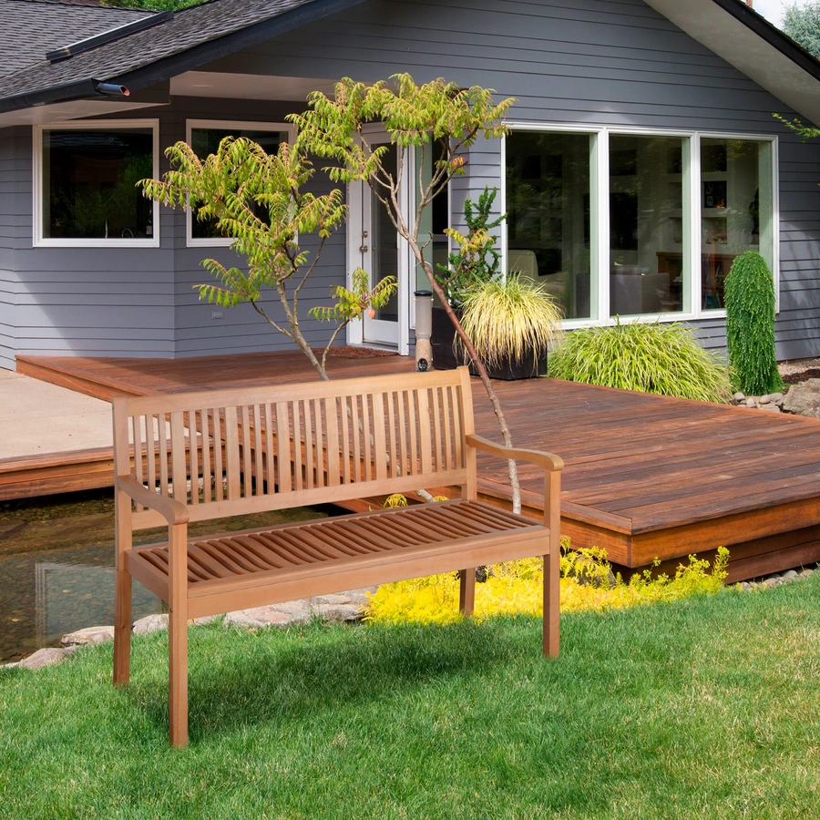 Outsunny Gartenbank mit 2-Sitzer gelb