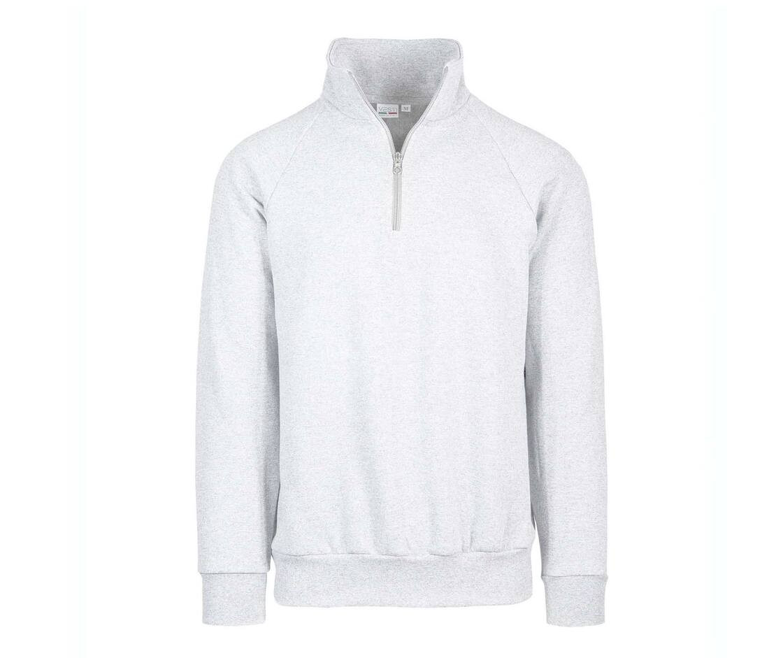 VESTI IT503 - Pull Zippé à Col Montant en Coton Mélangé
