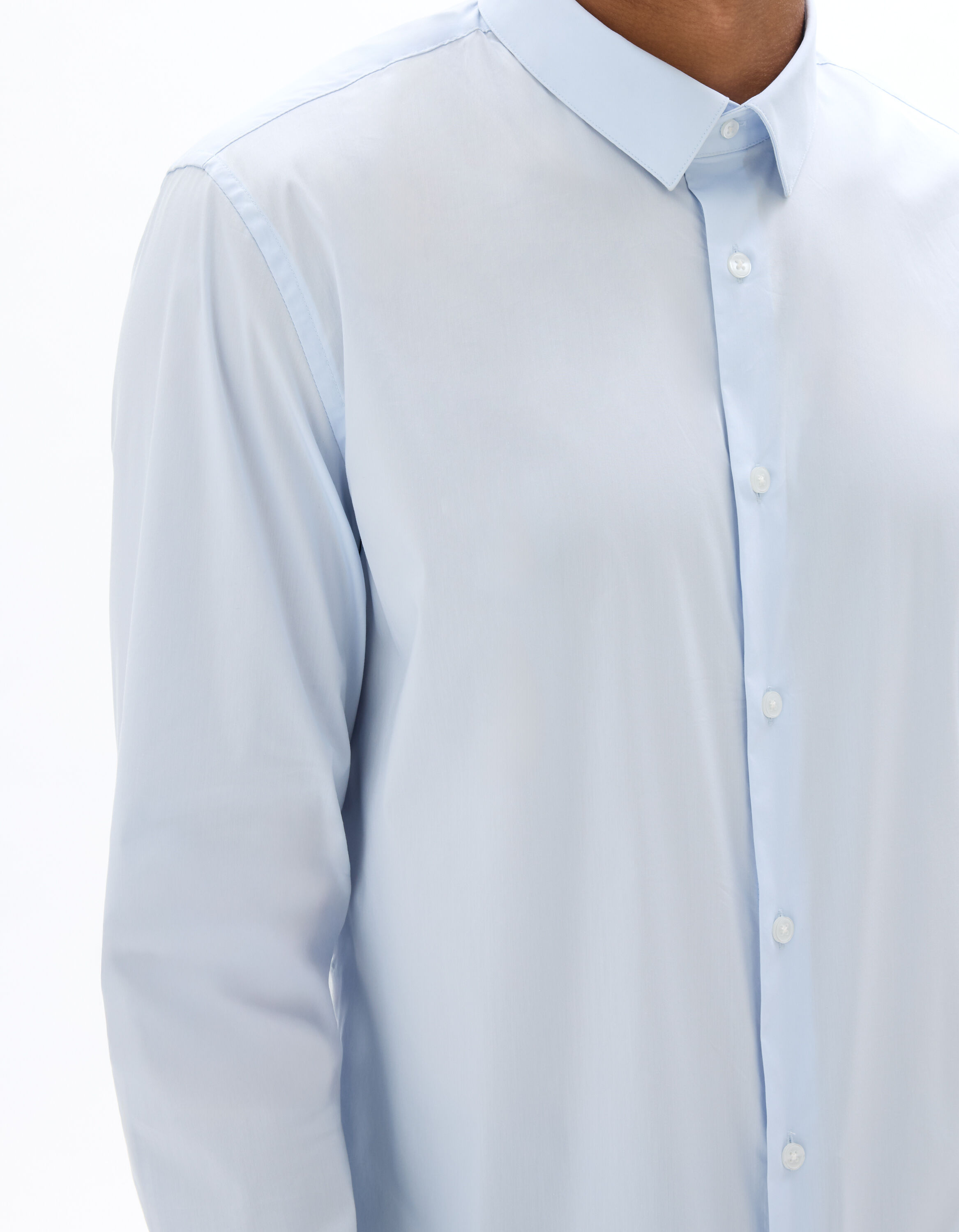 Chemise regular en coton stretch - bleu clair