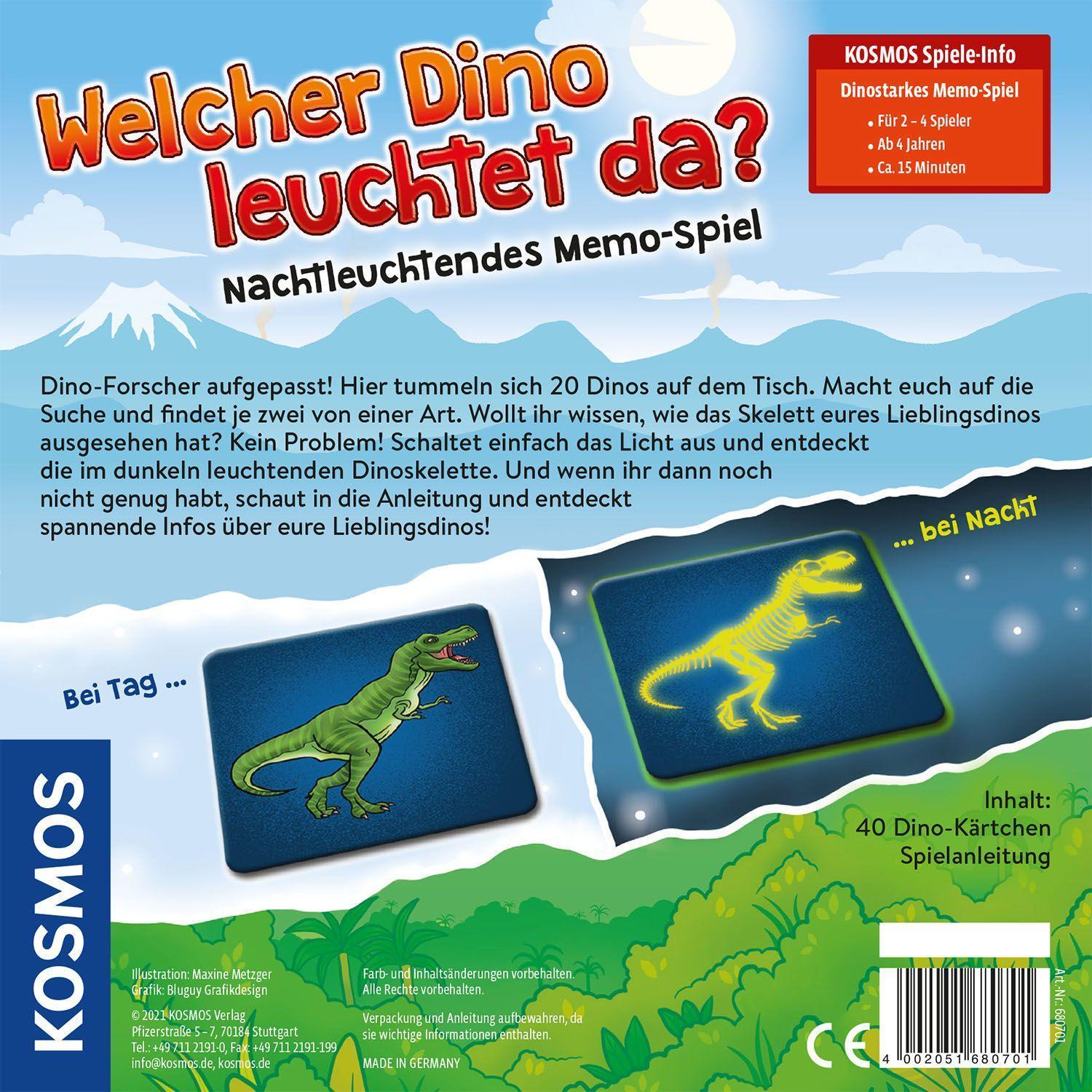 Memo-Spiel: Welcher Dino leuchtet da?