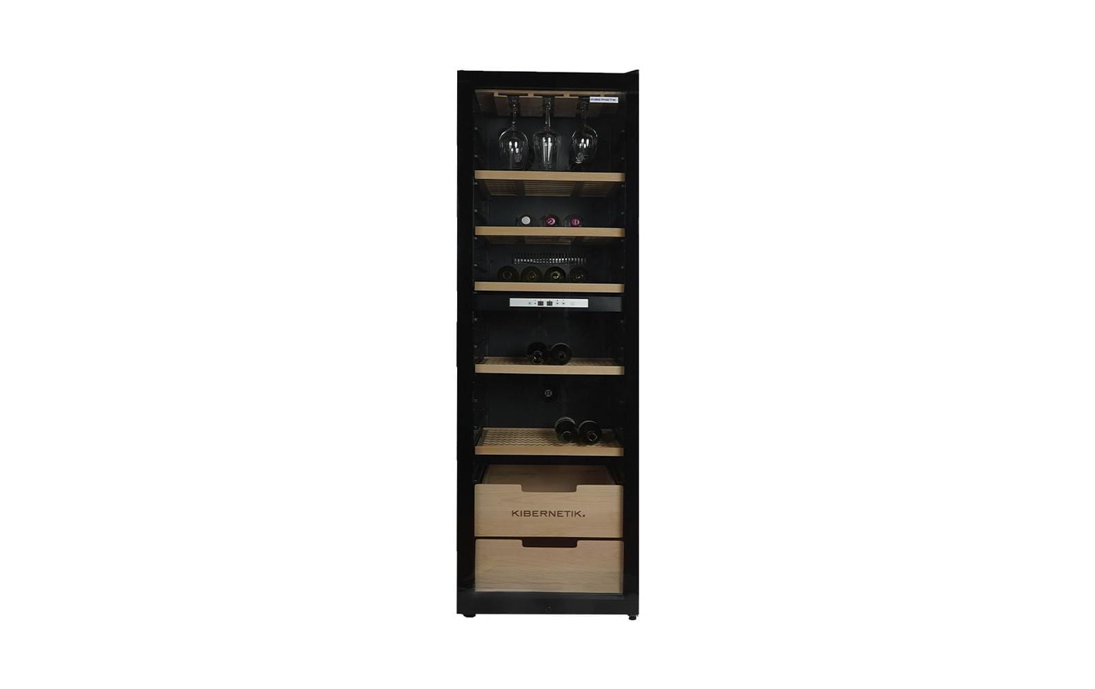 Weinklimaschrank WKH448D Schwarz, Rechts<br>Freistehender Weinkühler
