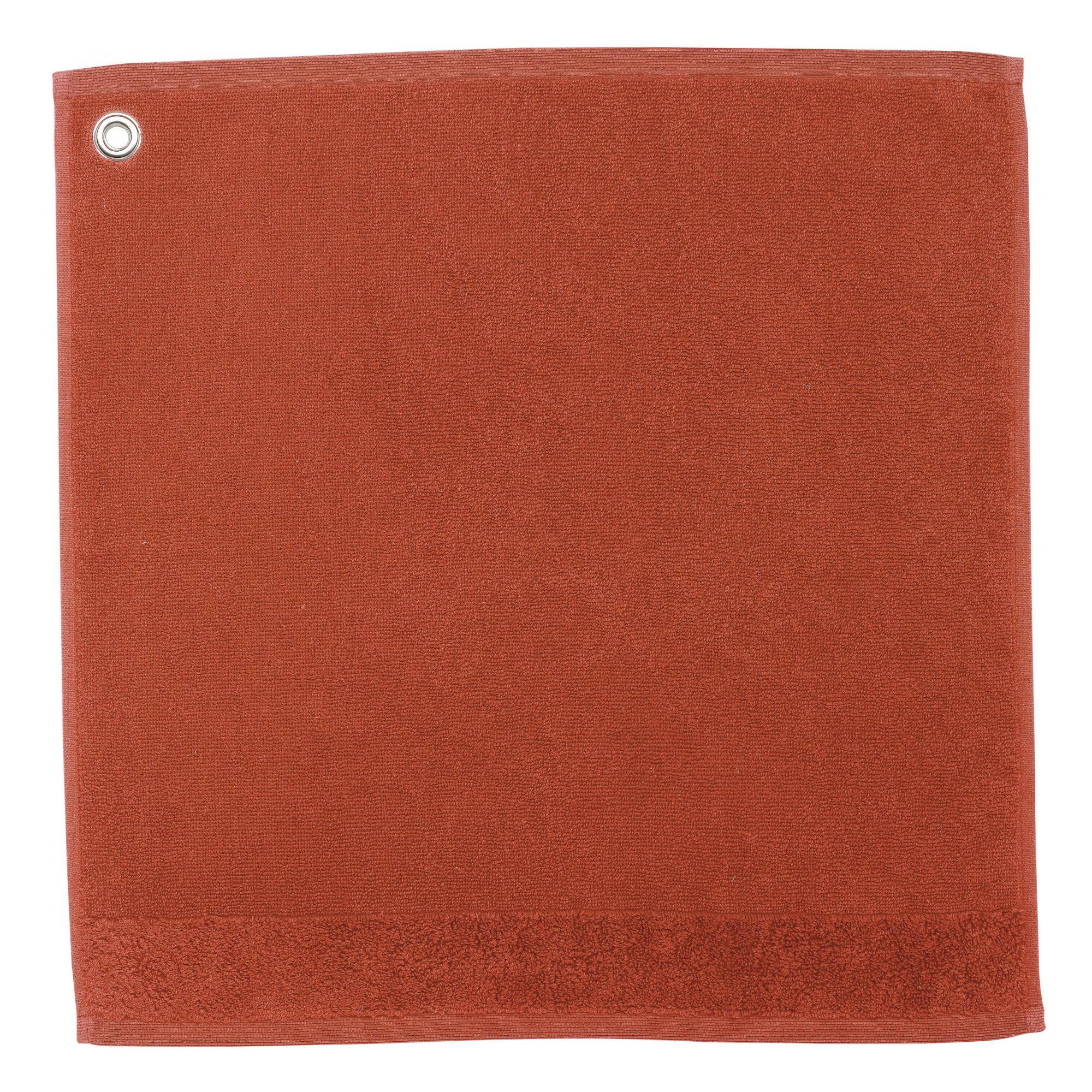 Essuie-mains oeillet curl terracotta 50 x 50 cm