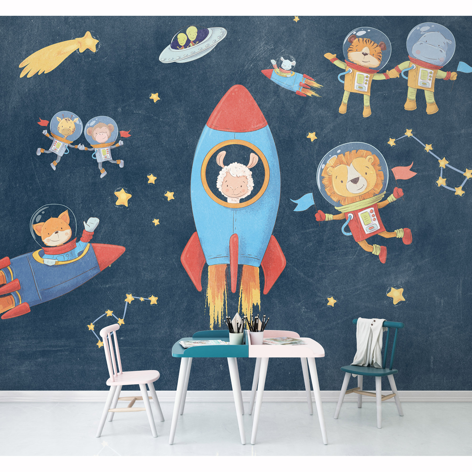 Vlies-Fototapete FRIENDS IN SPACE - 350x250 cm