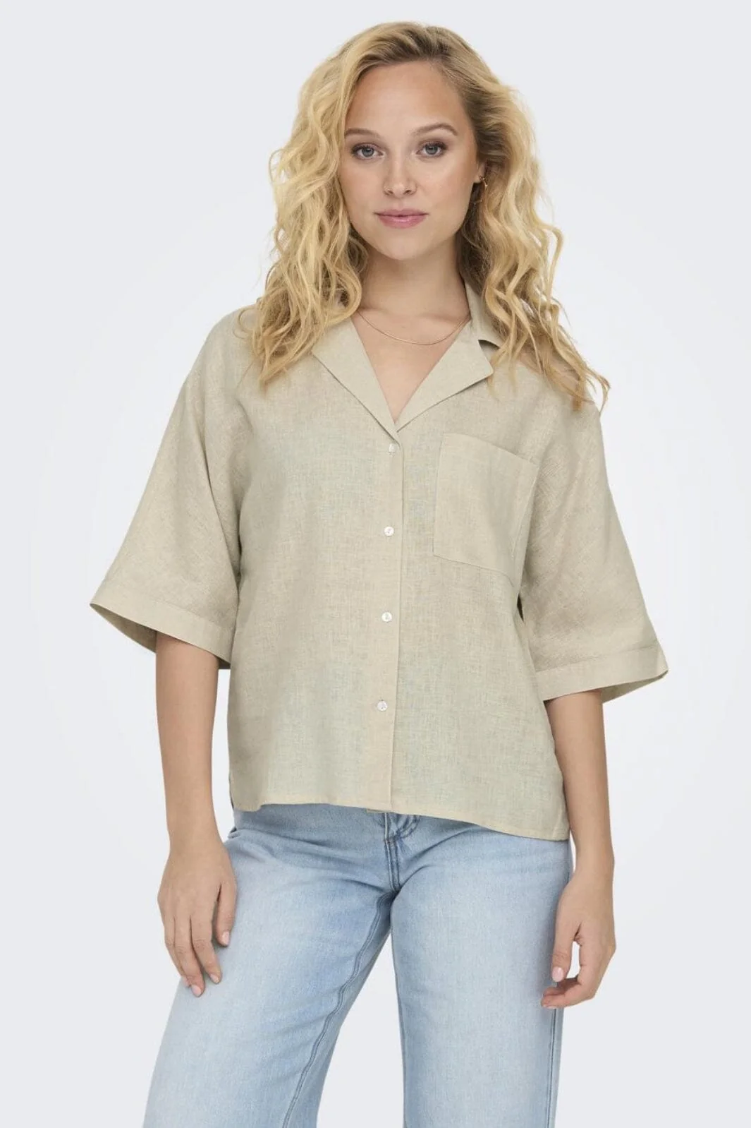 Only Onltokyo Life Ss Linen Bl Shirt