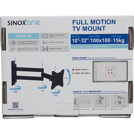 Sinox one SOB0140 dreje vægbeslag til 10
