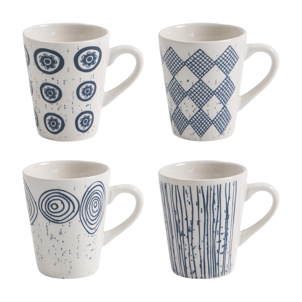 Coffret de 4 mugs Palawan 37 cl bleu Table passion