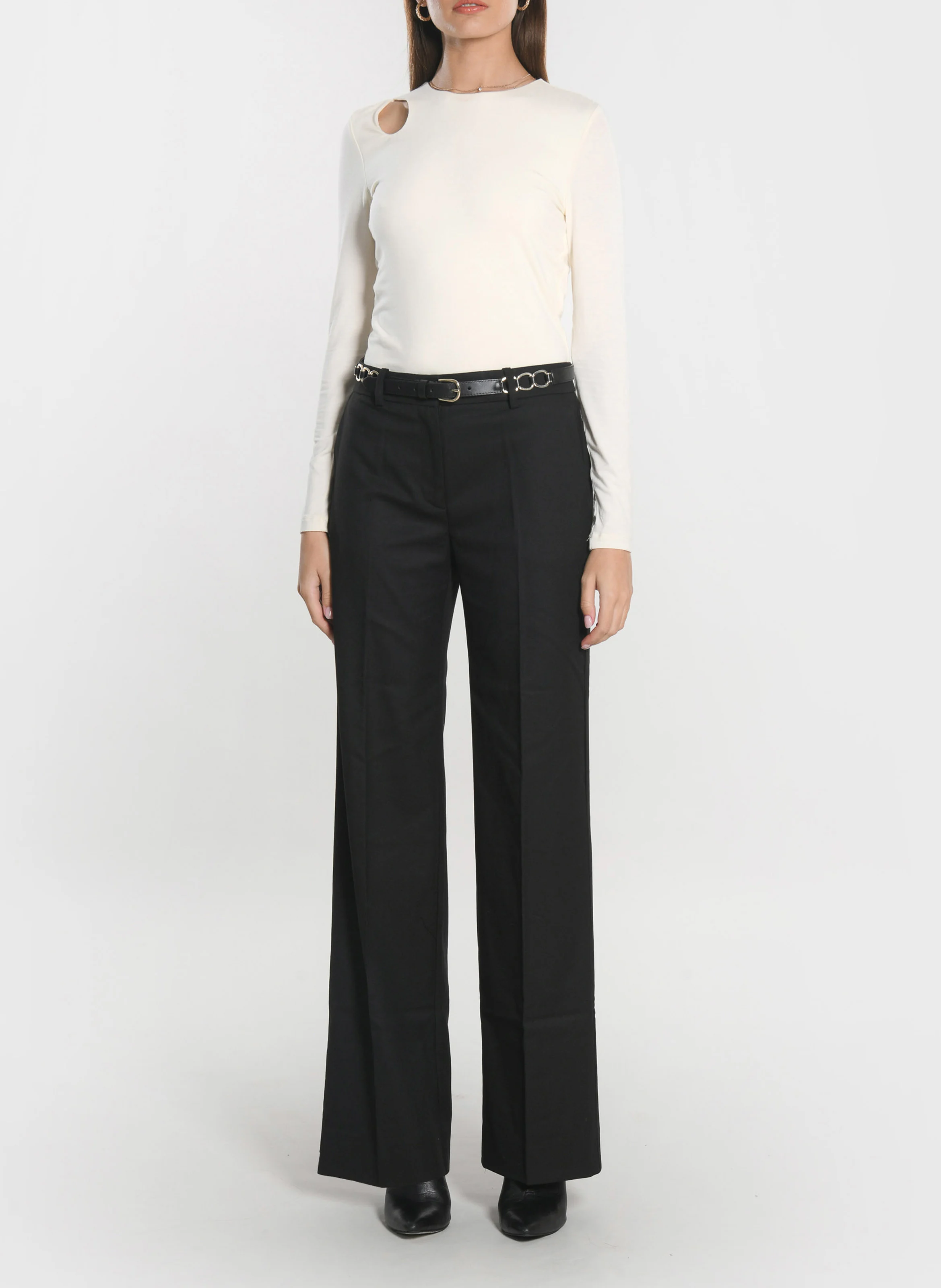 SHEILA - Pantalon de costume large | Noir