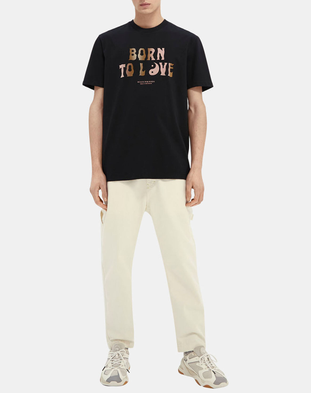 Scotch & Soda T-Shirt en Coton bio Born to Love noir