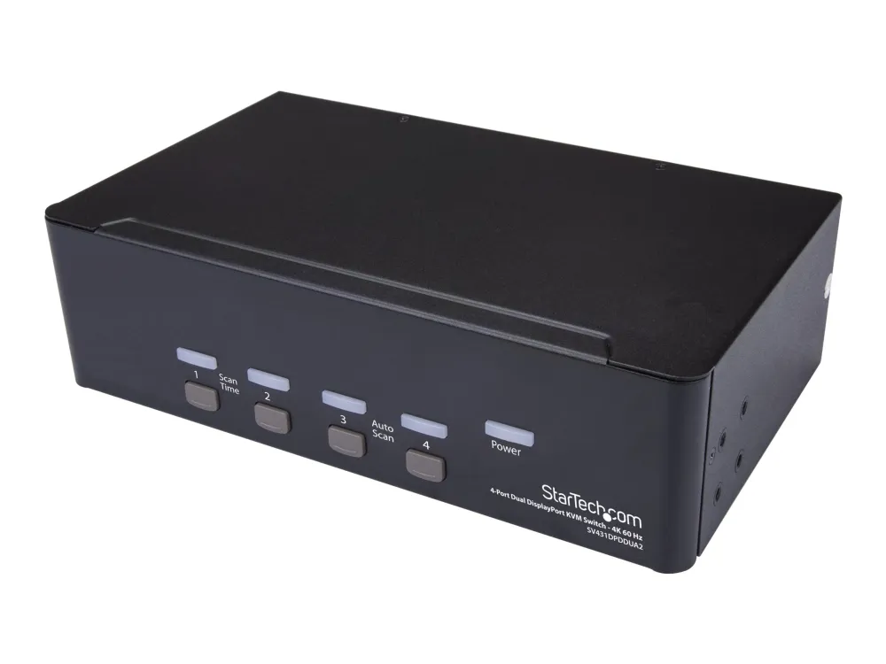 StarTech.com DisplayPort KVM - 4 port - 4K 60Hz - Dual Monitor KVM - DisplayPort Switch - KVM DisplayPort - Desktop KVM Switch (SV431DPDDUA2) - KVM / audio / USB switch - 4 x KVM / audio / USB - 1 lokalbruger - monterbar på stativ, desktop