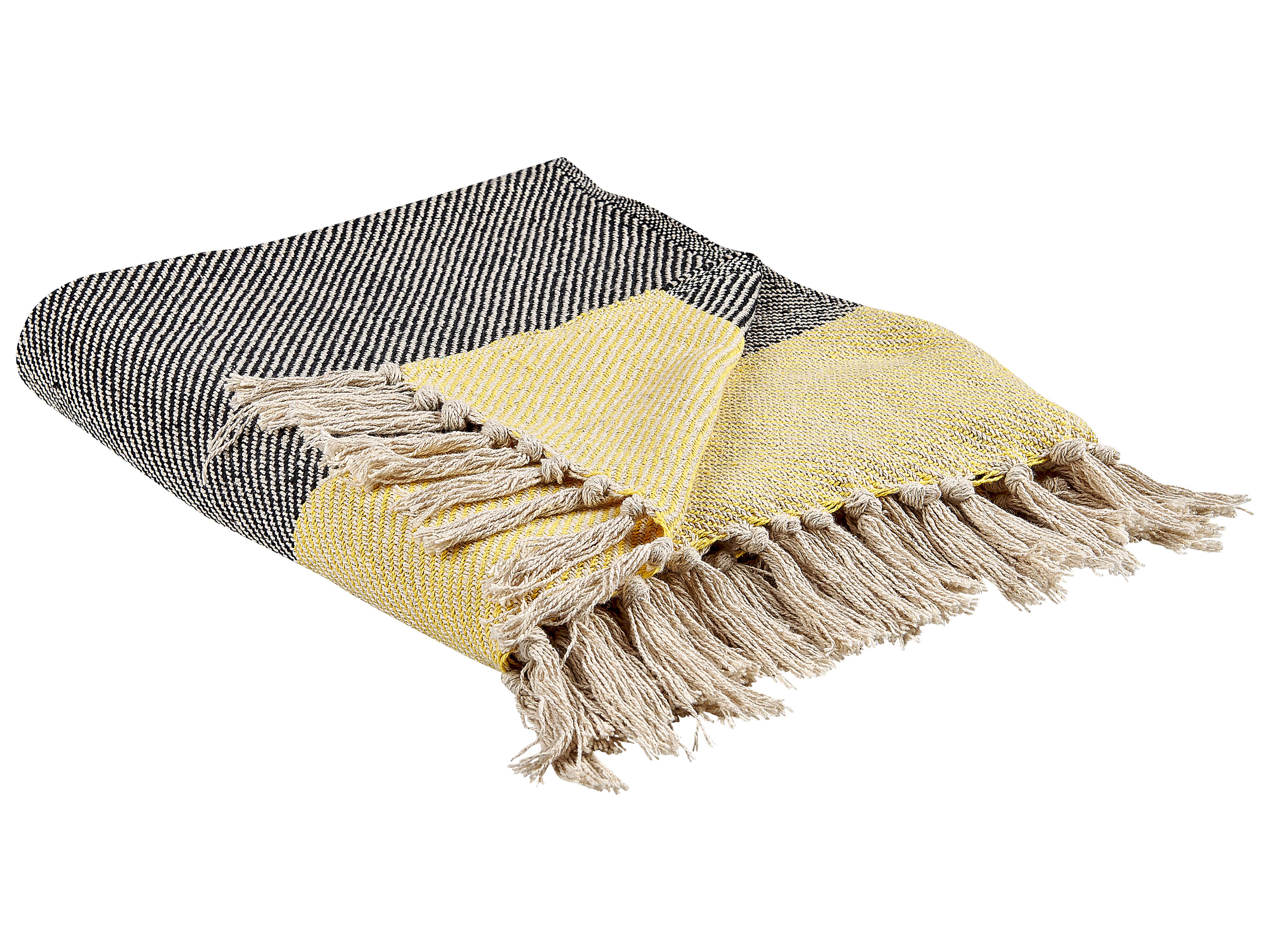 Plaid LAPU Katoen 125 x 150 cm Mosterdgeel