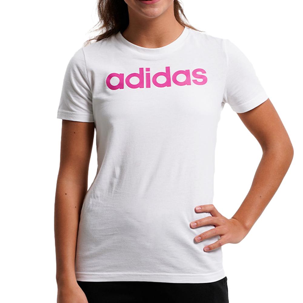 Adidas T-shirt Blanc/Rose Fille Adidas IC3150
