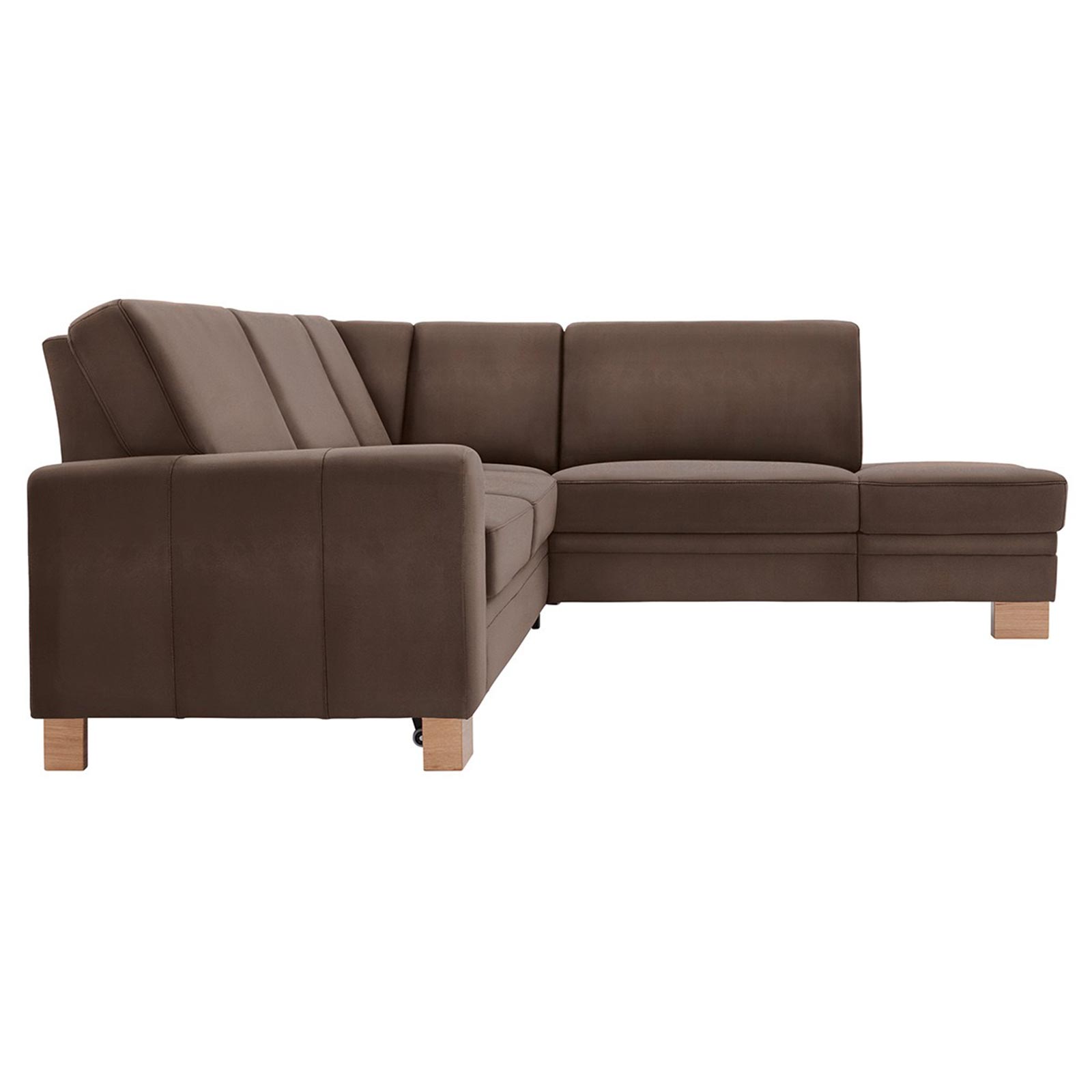 polsterpower Ecksofa - Saddle nougat - Basismodell - Ottomane rechts