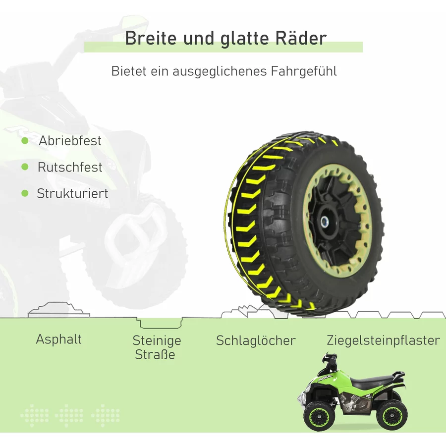 HOMCOM Rutscherfahrzeug mit Licht und Musik grün