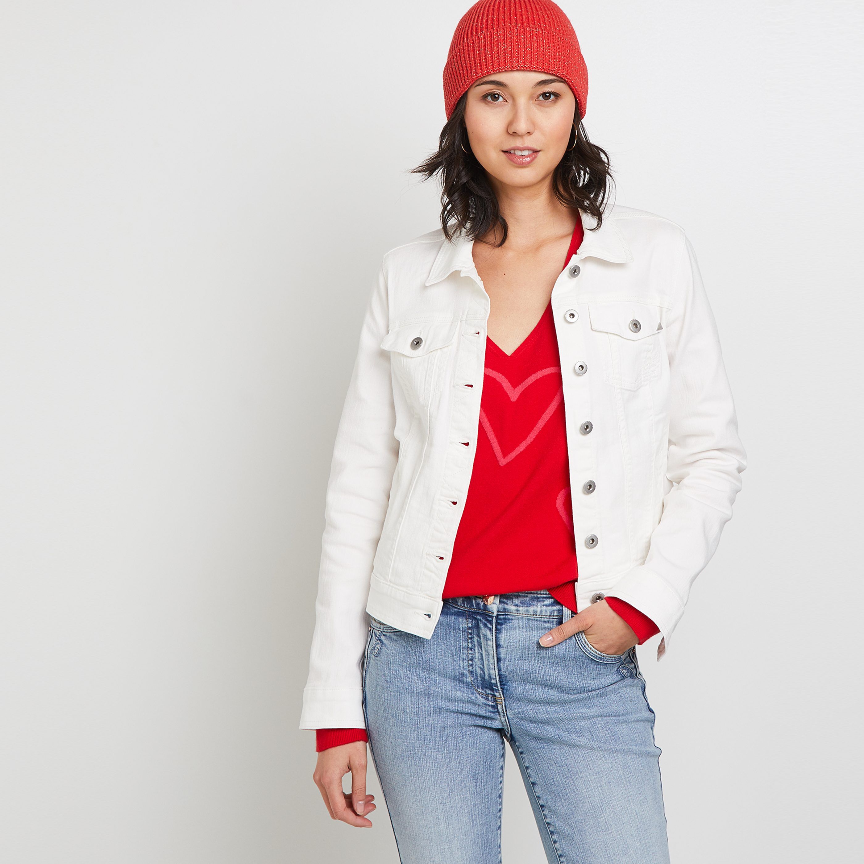 Veste en jean femme - BLANC