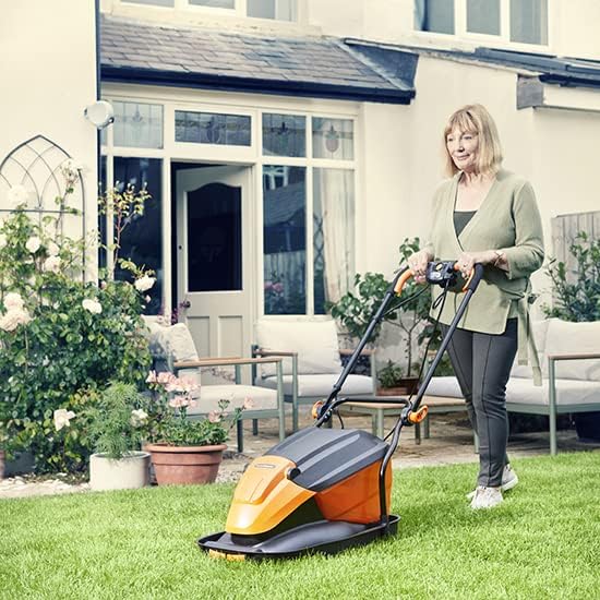 LawnMaster Tondeuse électrique 1800 W 36 cm – Boîte de collecte d'herbe, hauteurs de coupe réglables, pour pelouses moyennes à grandes