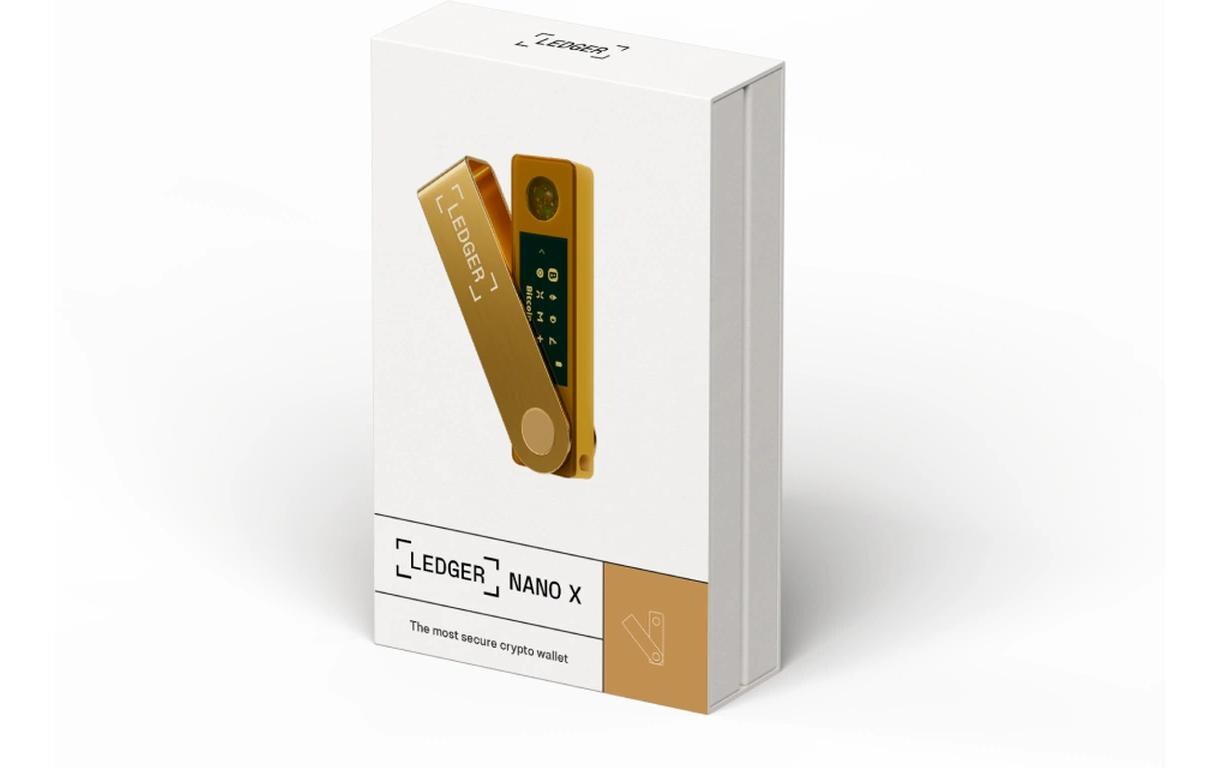Nano X Gold<br>Crypto-Hardware-Wallet mit Bluetooth zum Kaufen, Verwalten und Vermehren digitaler Vermögenswerte