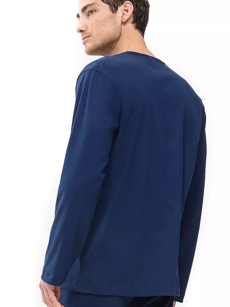MEY Pyjama Langarmshirt Neptune blau