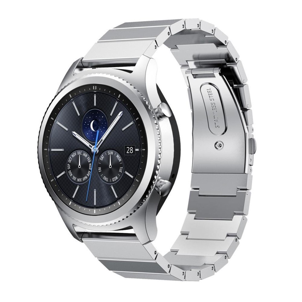Samsung Galaxy Watch 46mm / Gear S3 Classic / S3 Frontier Edelstahl Armband mit Schnappverschluss - Silber
