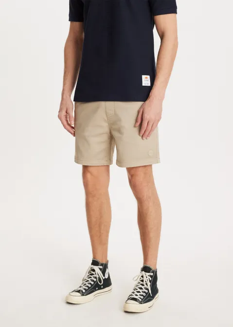 Korte broek met strik zand (ZAND)