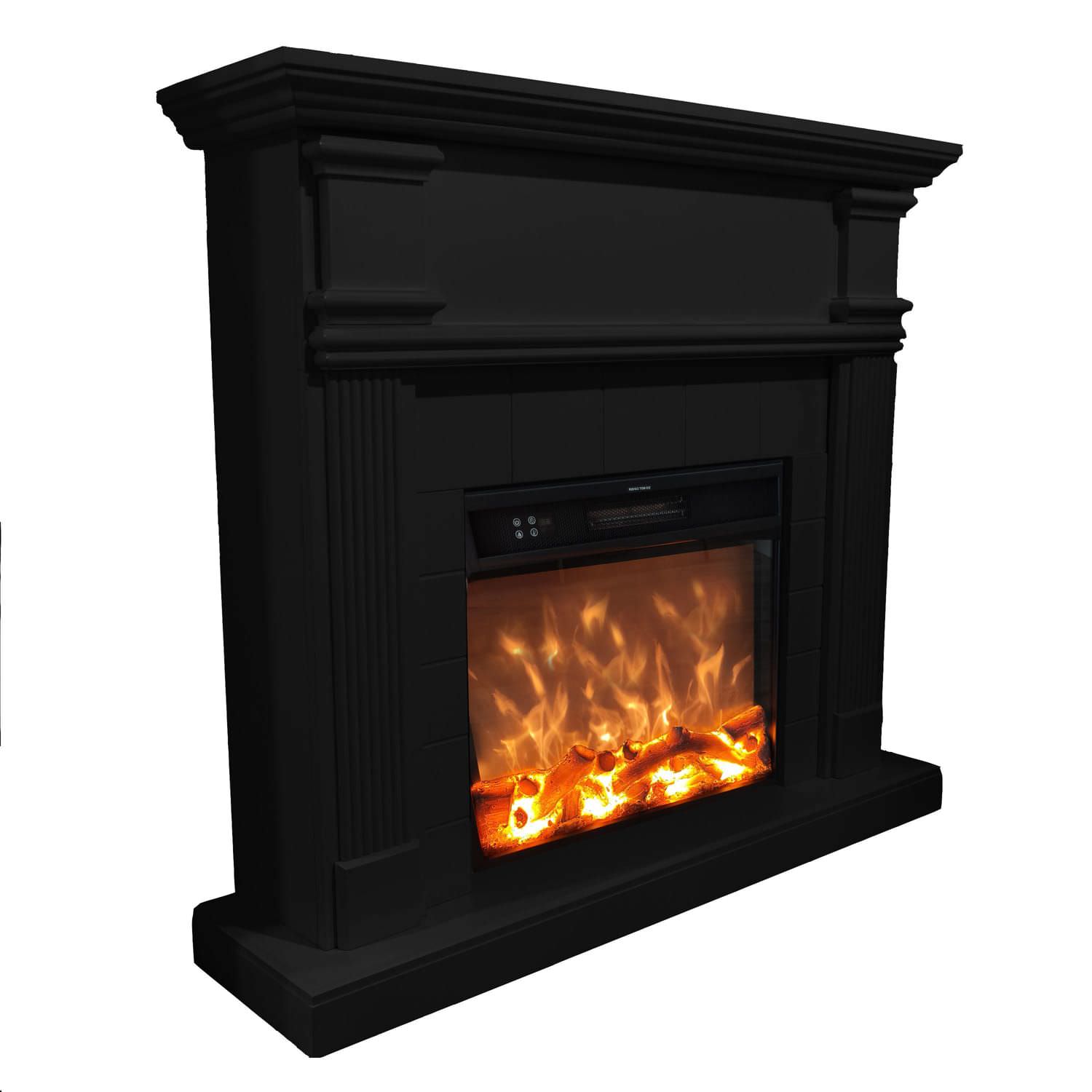 Cheminee murale 1500w caminetto fuego omar negro