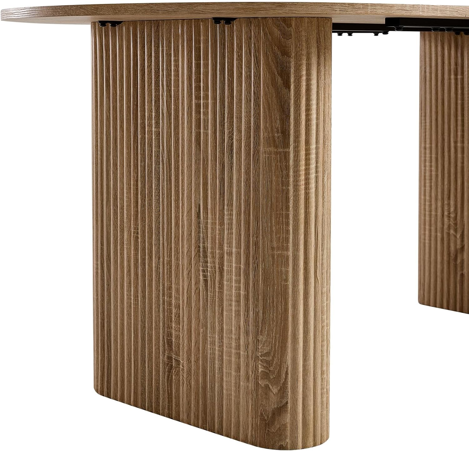 180 cm Ovale Esstisch für 6-8 Personen – Moderner Farmhouse-Tisch mit Holzmaserung-Oberfläche & Stabilen Elliptischen Tischbeinen für Küche, Esszimmer, Konferenzraum (Natürlich)