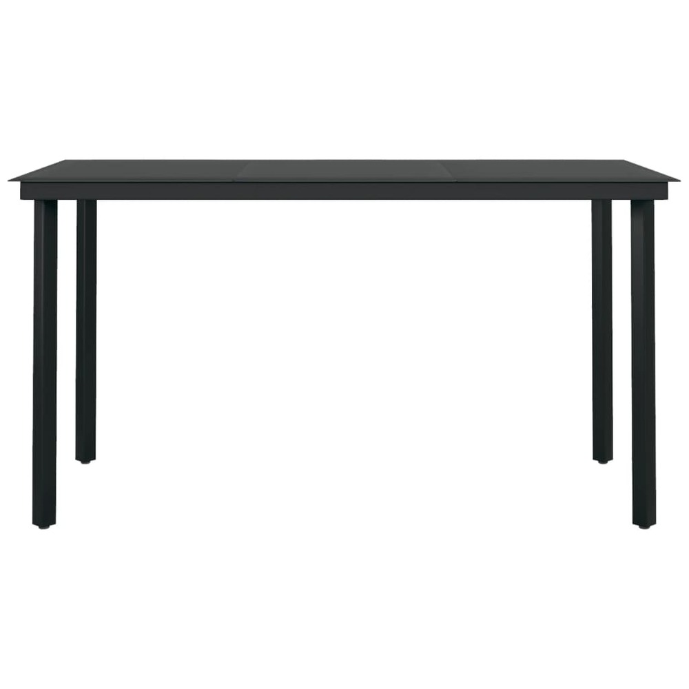 Ensemble de salle à manger de jardin meuble extérieur 7 pièces noir